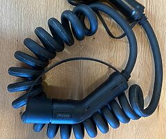 EV Type 2 coiled charging cable 5 metres