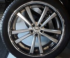 Guenion Niche wheels 22inch and tires Mercedes all S.U.V. chrome lip and silver spokes - Image 1/10