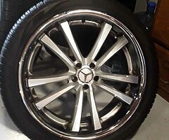 Guenion Niche wheels 22inch and tires Mercedes all S.U.V. chrome lip and silver spokes - Image 2/10