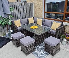 10 SEATER GARDEN RATTAN FURNITURE SET / DINING TABLE / DELIVERY 