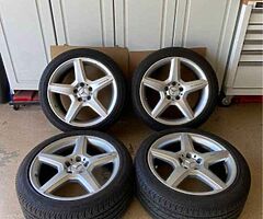 Mercedes A.M.G GENUINE wheels 18inch staggered with staggered tires sport conti