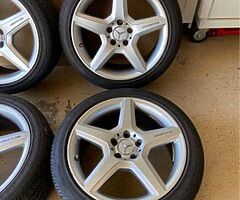 Mercedes A.M.G GENUINE wheels 18inch staggered with staggered tires sport conti