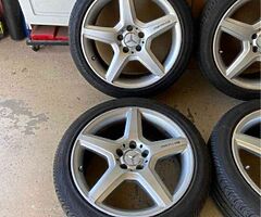 Mercedes A.M.G GENUINE wheels 18inch staggered with staggered tires sport conti - Image 3/5