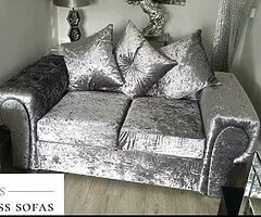 Brand new high quality Italian crushed velvet 3+2 suite of furniture
