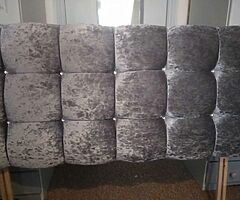 Velvet plush headboard 5 ft