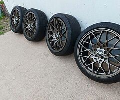 Bbs 666 style alloys 19" 5x112 staggered - Image 6/6