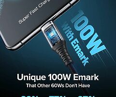 29 EUR USB C Cable, 100W 2M 20V/5A PD QC4.0 Fast Charging USB C to USB C Cable,Nylon Braided - Image 5/7