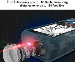 50 EUR Laser Measure 50M Portable Handle Digital Measure Tool Range Finder, Larger Backlit LCD 4 Li