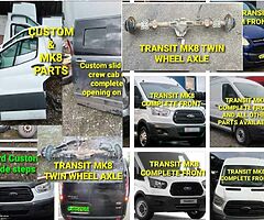 TRANSIT MK8 & CUSTOM PANELS
COMPLETE FRONTS 
ALL DOORS 
ALLOY WHEELS 
SIDE BARS ...