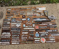 Vintage car badges,signs