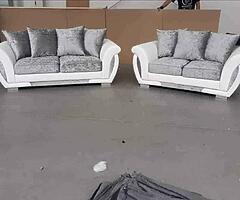 Brand new high quality Italian crushed velvet 3+2 suite of furniture