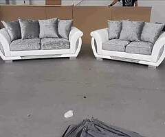 Brand new high quality Italian crushed velvet 3+2 suite of furniture
