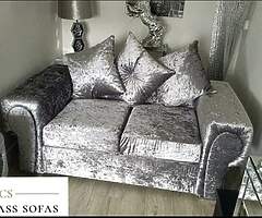 Brand new high quality Italian crushed velvet 3+2 suite of furniture