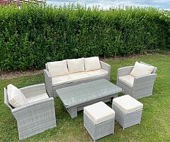 LUXURY GARDEN FURNITURE SOFA SET + RISING DINING TABLE / DELIVERY 
