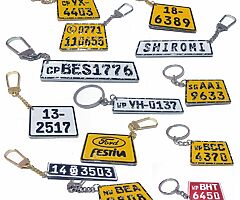 Embosses Vehicle NUMBER PLATE KEY TAG