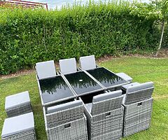 CUBE GARDEN RATTAN FURNITURE SET / 10 SEATER / DELIVERY 