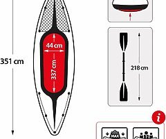 259€ 2-Person Inflatable Kayak Set with Aluminum Oars and High Output Air Pump - Image 5/7
