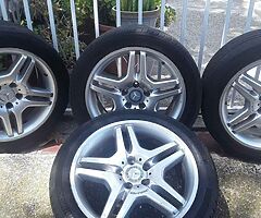 Genuine Mercedes A.M.G.18INCH STAGGERED FITS C AND CL AND S CLASS MERCEDES NO TIRES