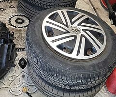 5 x 100 VW Steel Wheels (Good Tyres)