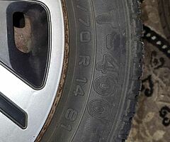 5 x 100 VW Steel Wheels (Good Tyres)