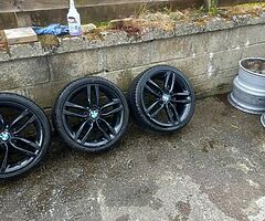 Bmw 18inch genuine alloy wheels with good tyres for sale