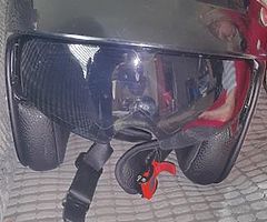 open face helmets black