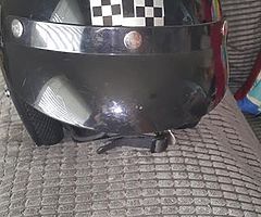 open face helmets black