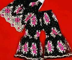 Net with embroidery and storm work inner bilutter silk sarara 2pic set wark