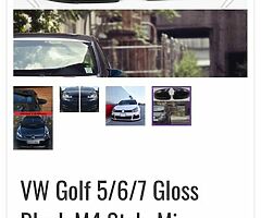 Black Glossy mirror cover - mark 7 gtd golf - Image 3/4