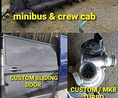 TRANSIT MK8 & CUSTOM PANELS
COMPLETE FRONTS 
ALL DOORS 
ALLOY WHEELS 
SIDE BARS ...
