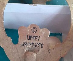 Brass claddagh celtic cross door knocker size almost 5 ins x 3 half ins very rare in box with fittin