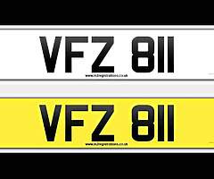 VFZ 811 short dateless 3x3 vehicle Reg 