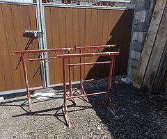 Scaffolding planks and trestles