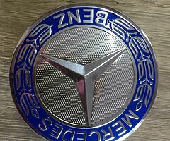 75 mm Mercedes wheel Caps 4pcs Light Blue