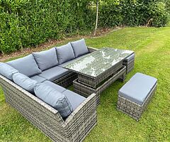 RATTAN GARDEN FURNITURE + RISING TABLE - DELIVERY  - Image 3/4