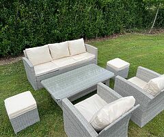 GARDEN RATTAN SOFA SET + RISING TABLE - DELIVERY  - Image 3/4
