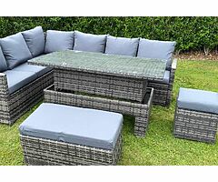 CORNER RATTAN FURNITURE SET + RISING TABLE - DELIVERY  - Image 4/4
