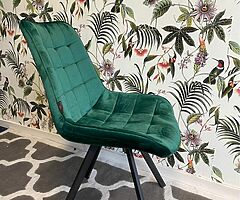 NEW LOVELY VELVET DINING CHAIRS - DELIVERY 