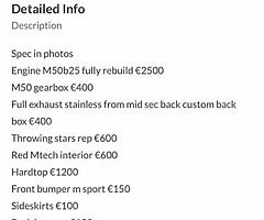 Bmw E36 325IS Parts or will sell full
