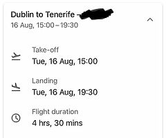 Aer lingus ticket to Tenerife