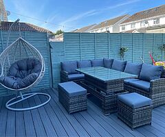 COLLECTION GARDEN RATTAN SET + RISING TABLE / - DELIVERY 