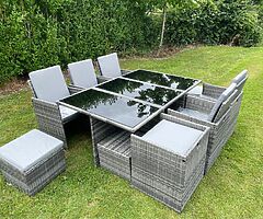 CUBE GARDEN RATTAN SET - 10 SEATER - DELIVERY 