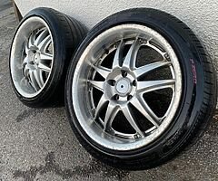 Pair - 18” Volk Racing style wheels