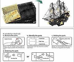 30€ 3D Metal Puzzle Jigsaw for Adults - Black Pearl Pirate Ship DIY 3D Metal Model Kits ,307Pcs - Image 4/8