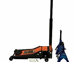 4 ton low profile trolley jack and set of 3 ton axle stands