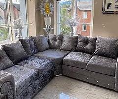SALE ON BRAND NEW CRUSHED VELVET CORNER SOFAS AND 3+2 SETS FREE NEXT DAY DELIVERY