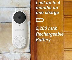 150€ 2K Video Doorbell Battery-Powered Wireless Kit with Chime, 2K Resolution, AI Human Detection