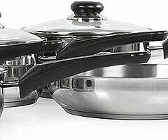 89€ Induction Frying Pan and Saucepan Set With Lids, Stay Cool Handles, Themocore Technology - Image 9/10