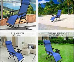 150€ Zero Gravity Chair,Set of 2, Folding Sun Loungers, Recliner Garden Chairs, Outdoor Deck Chairs - Image 4/7