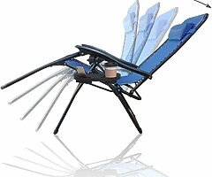 150€ Zero Gravity Chair,Set of 2, Folding Sun Loungers, Recliner Garden Chairs, Outdoor Deck Chairs - Image 6/7